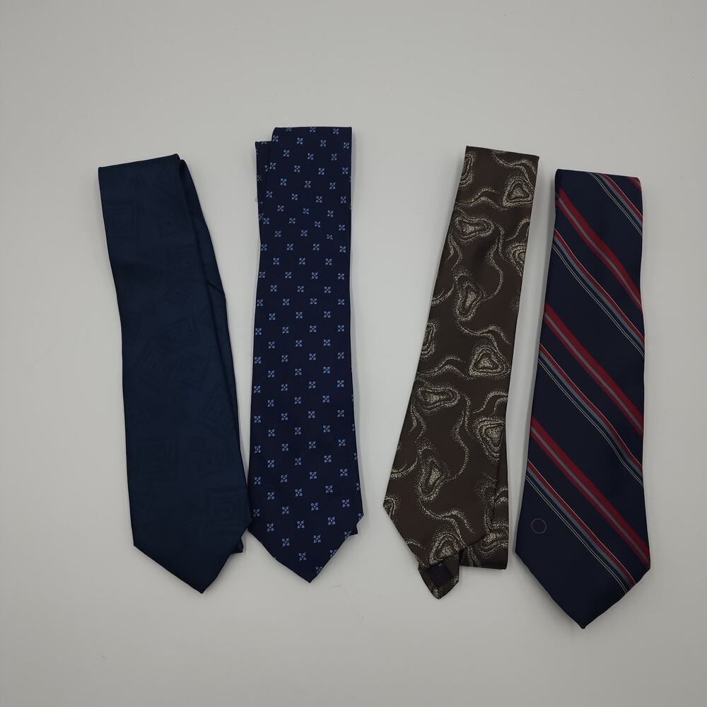Bundle of Four Silk Blend Printed Neck Ties